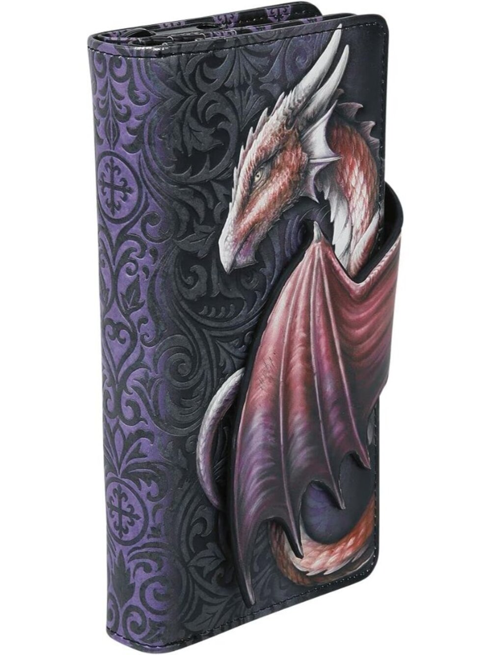 Gold Dragon Embossed Purse, Take Flight Collection, Elegant Baroque Pattern Wall